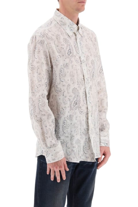 Clothing for Men Brunello Cucinelli Linen Shirt With Paisley Pattern