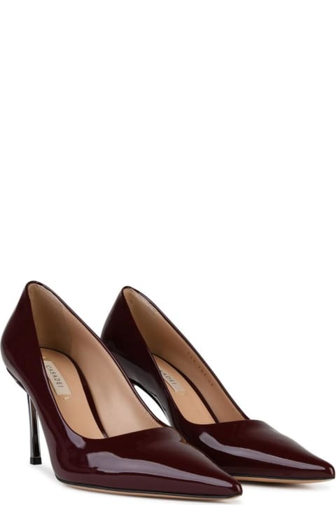 Casadei High-Heeled Shoes for Women Casadei Superblade' Burgundy Shiny Leather Pumps