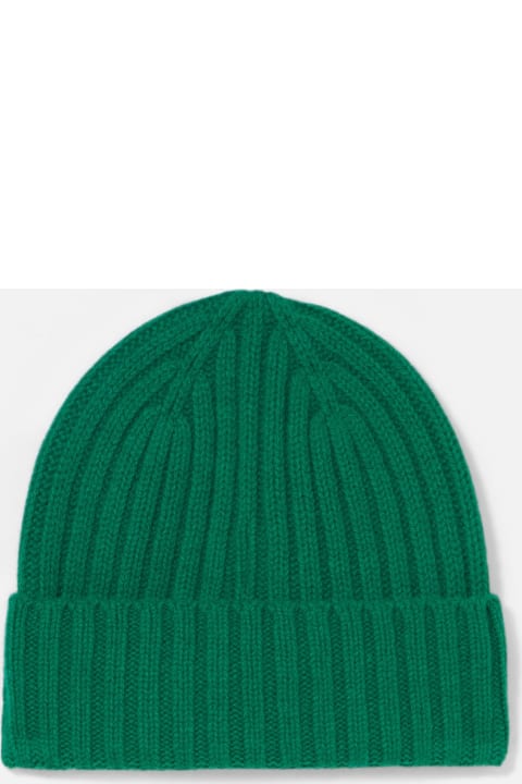 Homeware MC2 Saint Barth Man Green Cashmere Blend Hat Wengen With St. Barth Embroidery