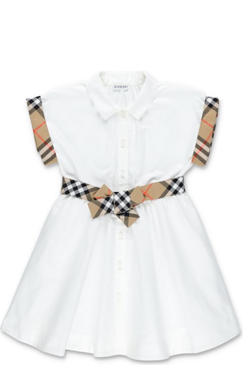 أدوات منزلية Burberry Burberry Cotton Shirt Dress With Check Details For Girls