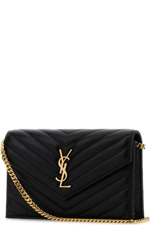 Homeware Saint Laurent Black Leather Envelope Cassandre Wallet