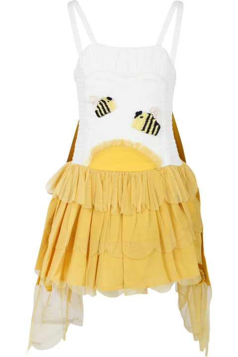 Stella McCartney Kids Stella McCartney Kids Yellow Dress For Girl With Bees