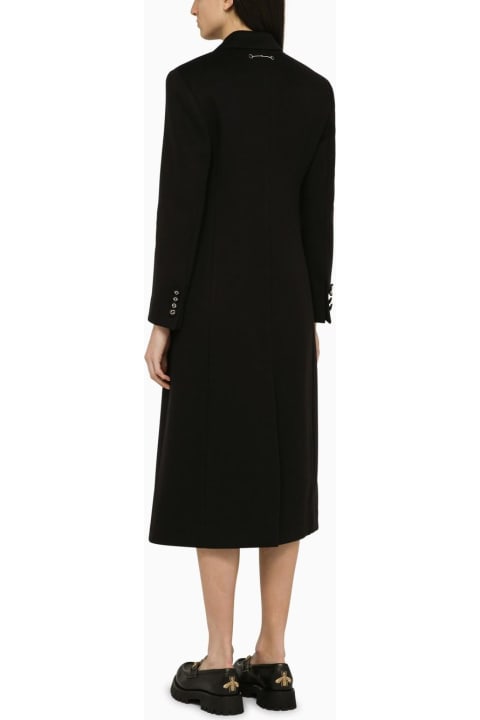 Clothing for Women Gucci Black Single-breasted Wool Coat