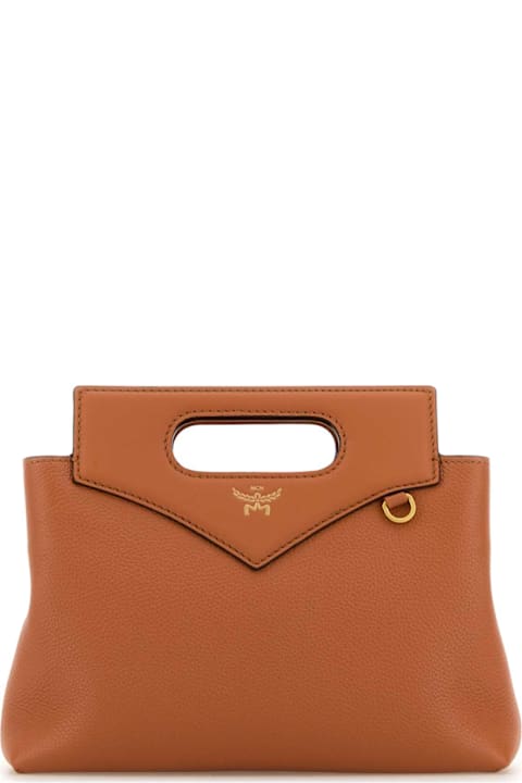 Homeware MCM Caramel Leather Mini Soft Diamond Handbag