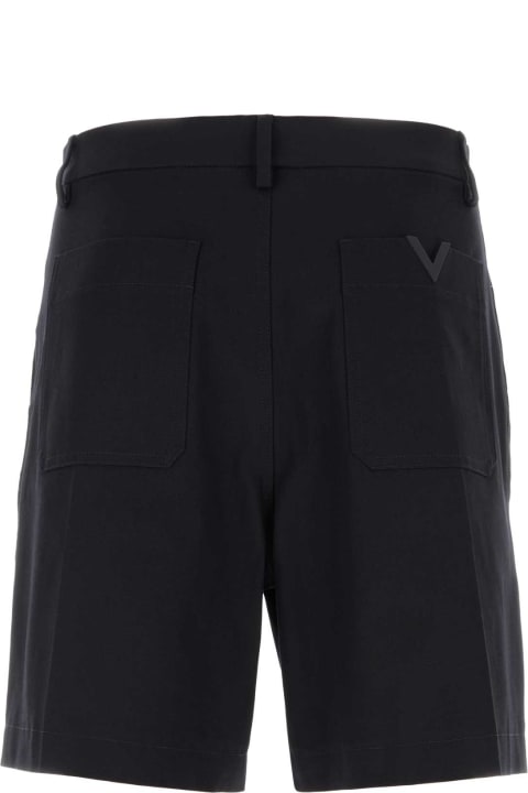 Valentino Garavani Pants for Men Valentino Garavani Midnight Blue Stretch Cotton Bermuda Shorts