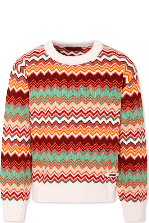Missoni for Kids Missoni Multicolor Sweater For Boy With Chevron Pattern