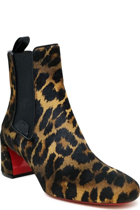 Boots for Women Christian Louboutin Christian Louboutin Leopard Print Pony Turelastic 55 Ankle Boots