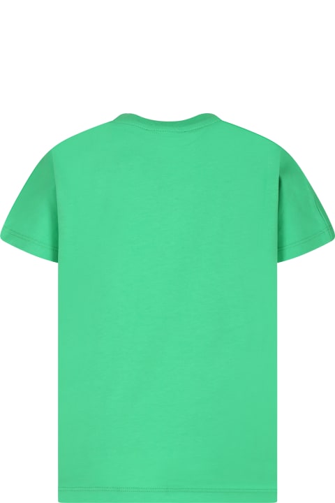 Topwear for Girls MSGM Green T-shirt For Kids With Logo