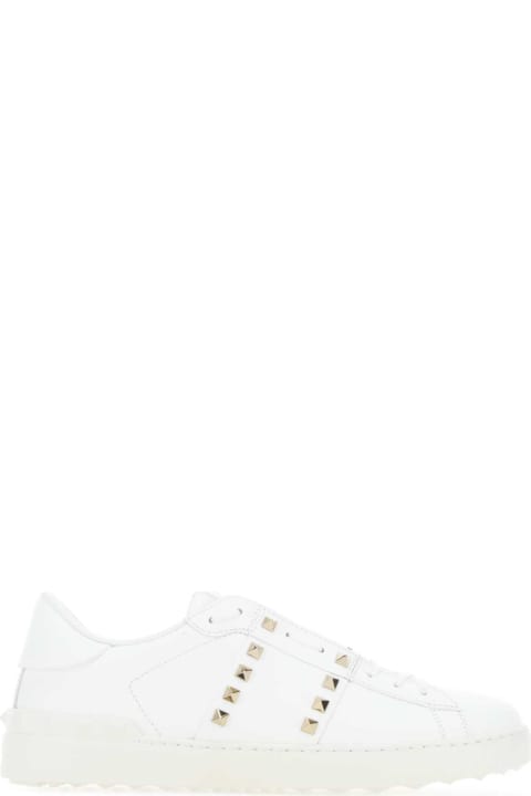 Valentino Garavani Sneakers for Women Valentino Garavani White Leather Rockstud Untitled Sneakers