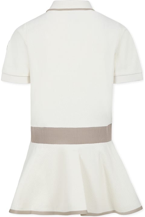 Homeware Moncler Ivory Dress For Girl With Logo
