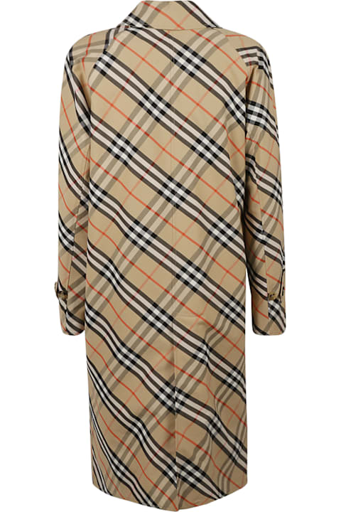Burberry Coats & Jackets for Women Burberry Check Buttoned Long Coat