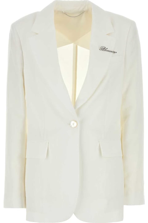 Blumarine Coats & Jackets for Women Blumarine White Gabardine Blazer