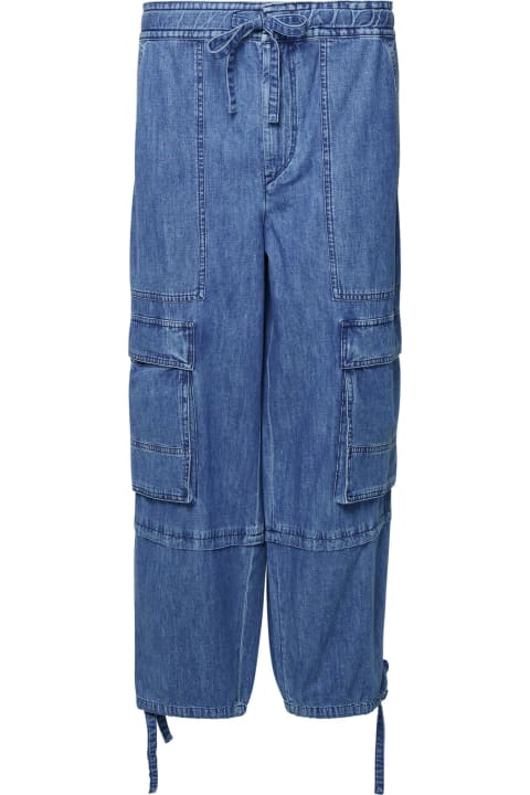 ウィメンズ Marant Étoileのパンツ＆ショーツ Marant Étoile 'ivy' Blue Cotton Cargo Pants