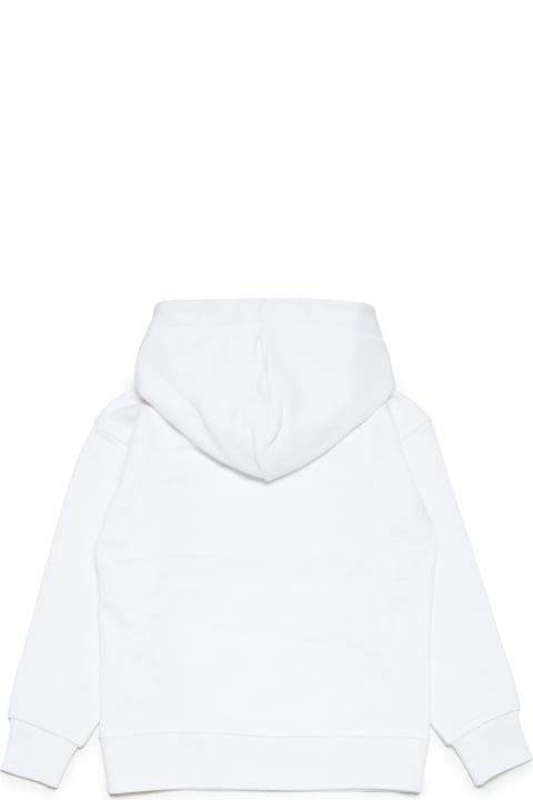 メンズ新着アイテム Dsquared2 D2s699u Slouch Fit-eco Sweat-shirt Dsquared White Organic Cotton Sweatshirt With Hood And Logo