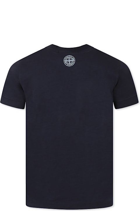 Homeware Stone Island Junior Blue T-shirt For Boy With Compass