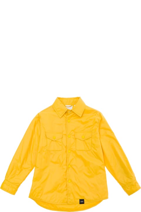 Yellow Jacket With Snap Buttons And Logo Patch In Polyamide Boy