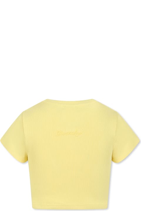 خصم على بنات Givenchy Yellow Crop T-shirt For Girl With 4g Motif