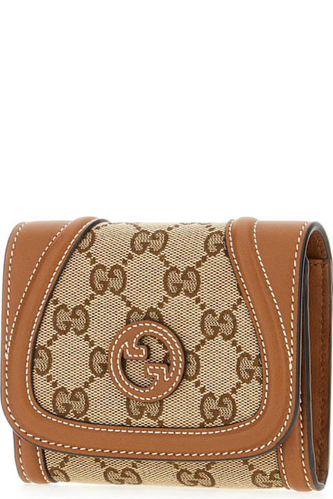 Gucci for Women Gucci Leather And Gg Fabric Wallet