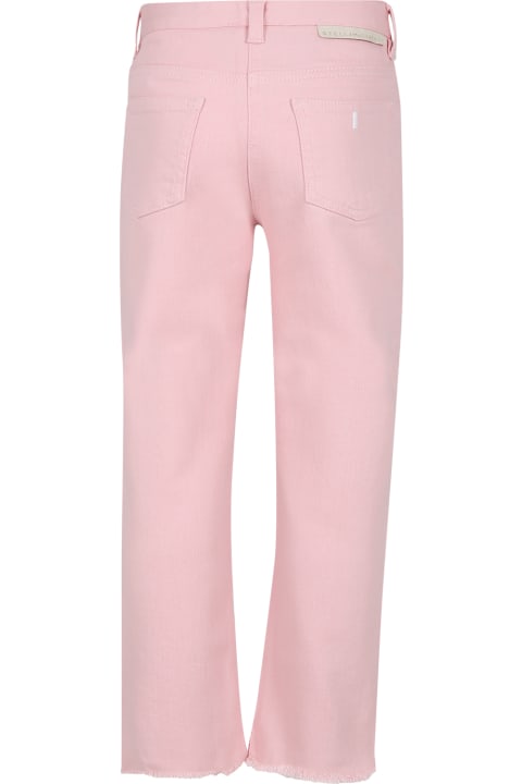 Bottoms for Girls Stella McCartney Kids Pink Jeans For Girl With Logo