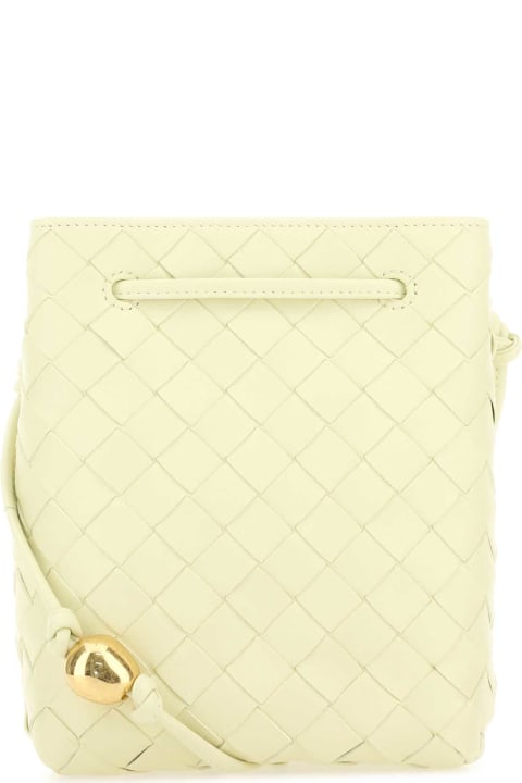 Bottega Veneta Shoulder Bags for Women Bottega Veneta Pastel Yellow Leather Bucket Bag