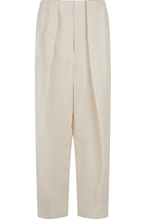 Stella McCartney Pants & Shorts for Women Stella McCartney Cream Viscose Blend Wide-leg Pant