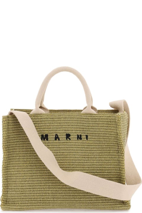 Marni for Men Marni Raffia-effect Canvas Small Tote Bag