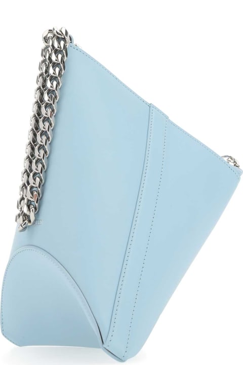 Fashion for Women Alexander McQueen Pastel Light-blue Leather The Curve Clutch
