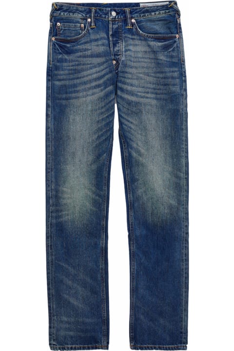 Evisu Man's Kamon And Seagull Blue Denim  Jeans