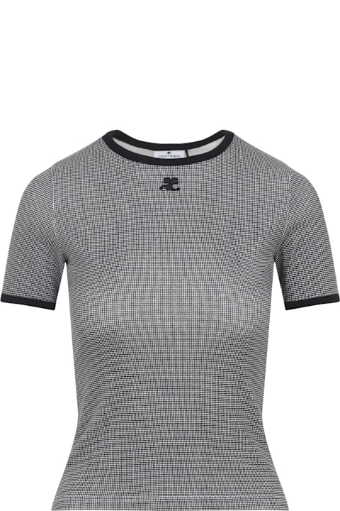 Courrèges for Kids Courrèges Houndstooth Contrast T-shirt
