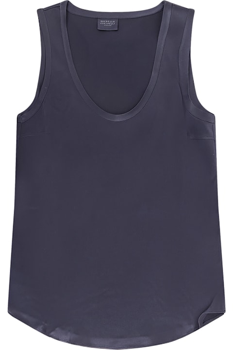 Brunello Cucinelli Stretch Silk Tank Top
