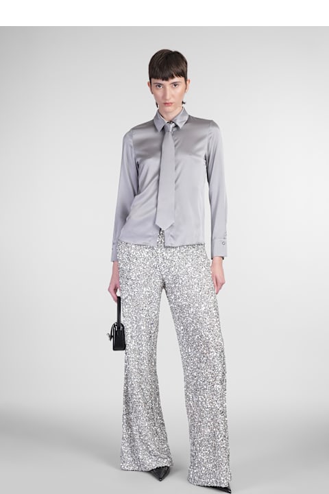Fashion for Men Alice + Olivia Brady Shirt In Grey Silk