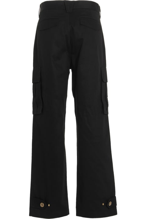 Pants for Men Versace Logo Button Trousers