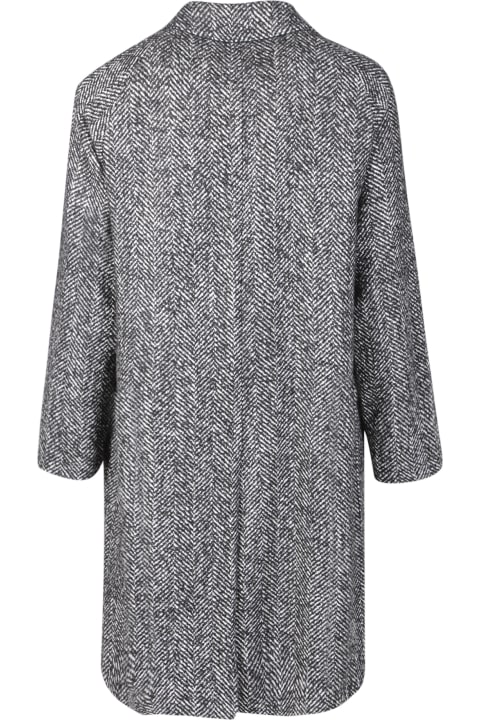 Tagliatore Coats & Jackets for Men Tagliatore Loyd Chevron-knit Peacoat