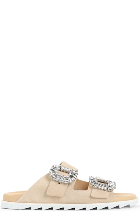 Roger Vivier for Women Roger Vivier Slidy Strass Buckle Sandals