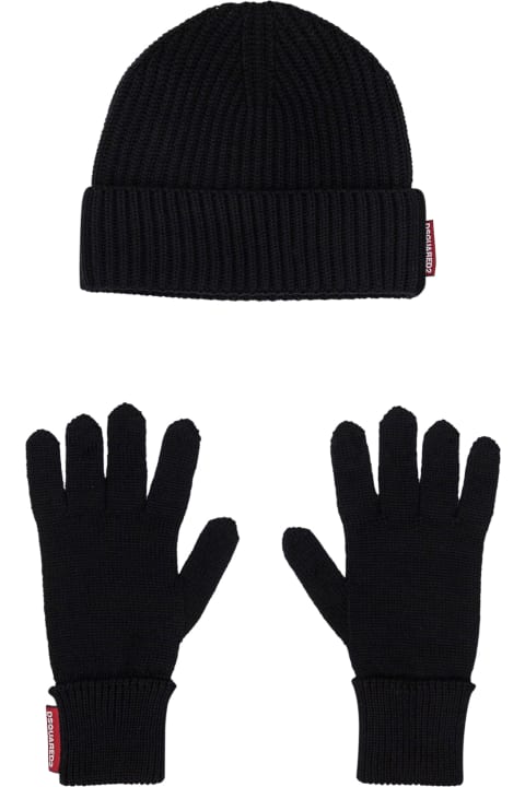 Hats for Women Dsquared2 Set Beanie And Gloves