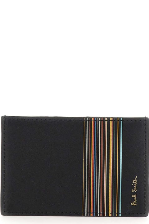 メンズ Paul Smithのアクセサリー Paul Smith 'signature Stripe Block' Leather Card Holder