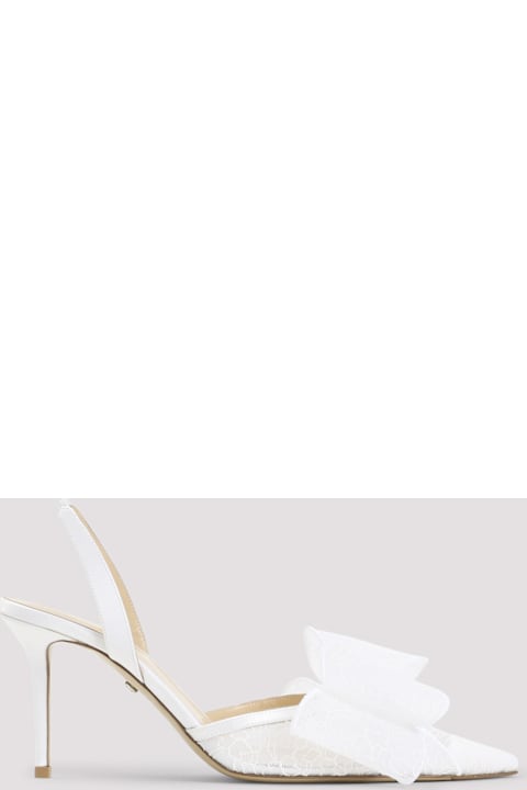 Mach & Mach Le Cadeau White Lace Slingback