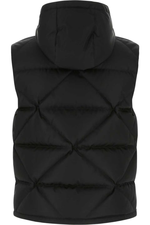 Prada Men Prada Black Re-nylon Sleeveless Down Jacket