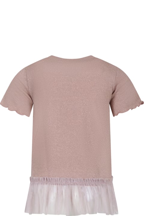 T-Shirts & Polo Shirts for Girls Caffe' d'Orzo Pink T-shirt Suit For Girl With Tulle
