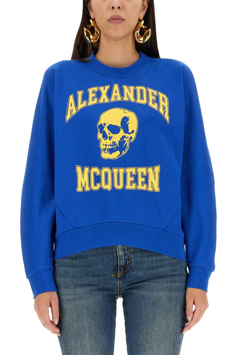 ウィメンズ Alexander McQueenのフリース＆ラウンジウェア Alexander McQueen Varsiity Skull Sweatshirt