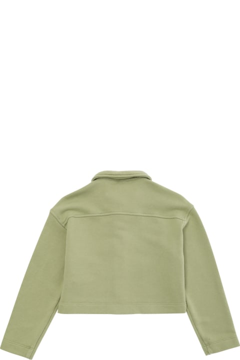 Il Gufo Sweaters & Sweatshirts for Girls Il Gufo Light Green Sweatshirt With Tonal Buttons In Cotton Girl