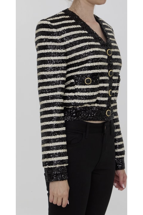 Balmain Sweaters for Women Balmain Sequined Cropped Jacket