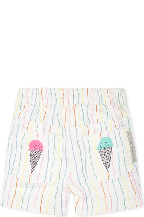 Stella McCartney Kids ملابس تحتية لـ رُضع بنات Stella McCartney Kids White Shorts For Baby Girl With Ice Cream