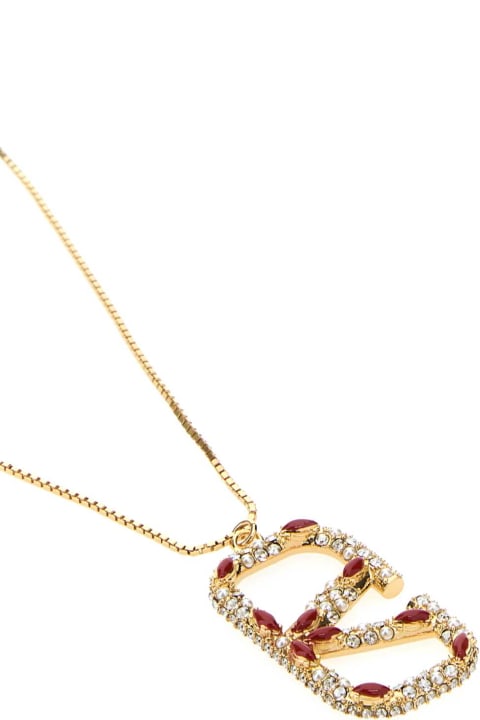 Jewelry for Women Valentino Garavani Gold Metal Vlogo Necklace