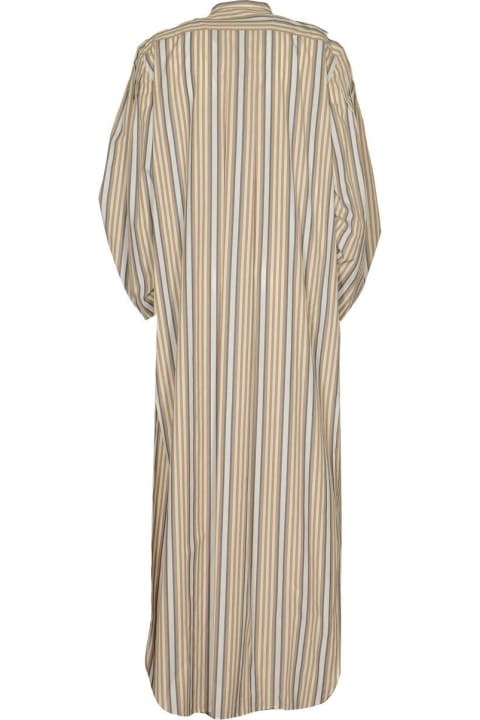 ウィメンズ Alberta Ferrettiのワンピース＆ドレス Alberta Ferretti Striped Poplin Midi Shirt Dress