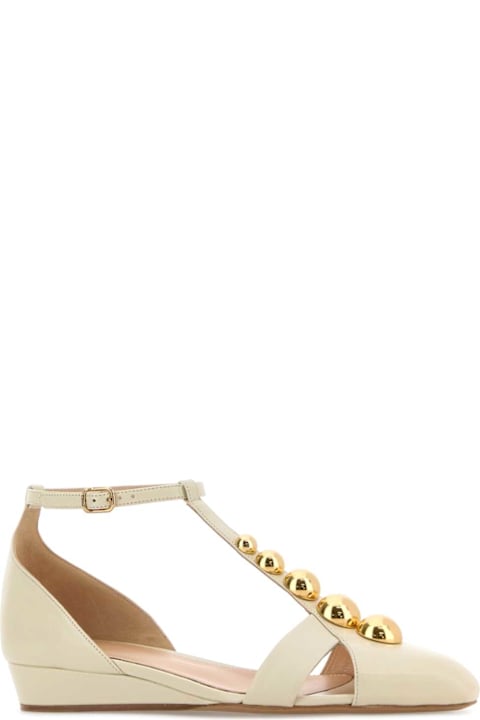 Chloé Cream Leather Cleia Ballerinas