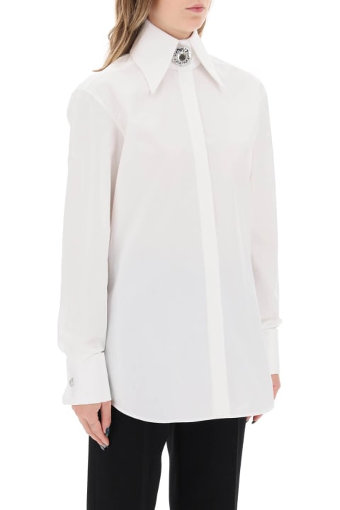 Balmain Clothing for Women Balmain Poplin Shirt With Jewel Button