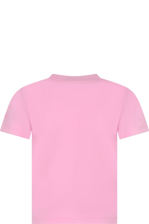 ガールズ MC2 Saint BarthのTシャツ＆ポロシャツ MC2 Saint Barth Pink T-shirt For Girl With Smurfette Print