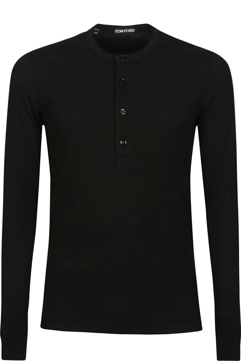 Topwear for Men Tom Ford Long Sleeve Henley T-shirt