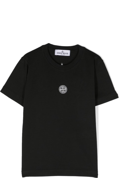Stone Island Junior T-Shirts & Polo Shirts for Boys Stone Island Junior Stone Island Kids T-shirts And Polos Black